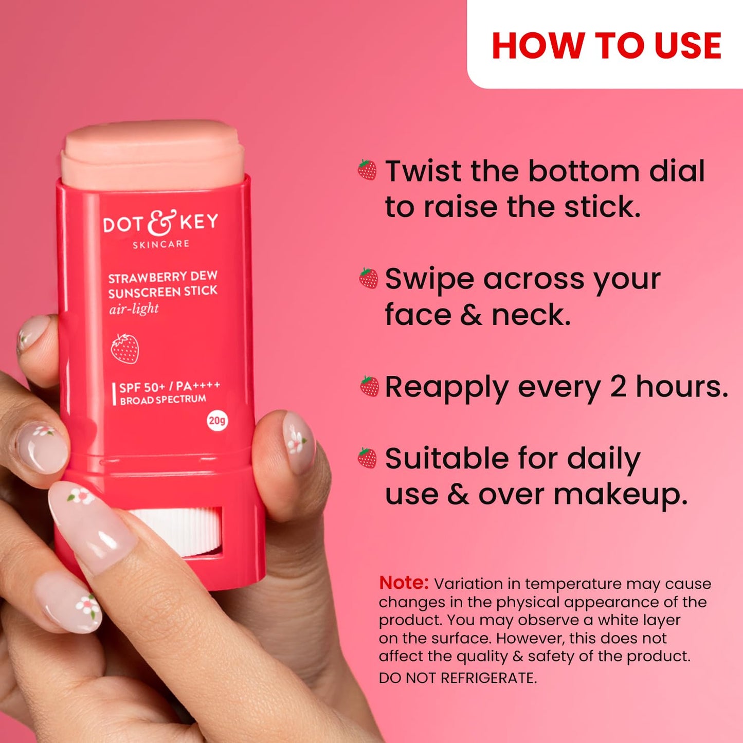 Dot & Key Strawberry Dew SPF 50 Sunscreen Air Light | SPF 50 PA+++ In-Vivo Tested | 20g