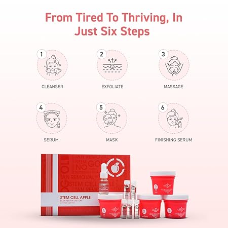 TWACHA 6 Steps STEM CELL Facial Kit | Skin Repair System for Mature & Aged Skin - (435 g)