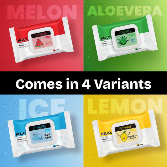 MARS Refreshing Wet Wipes for Face | 25 Wipes