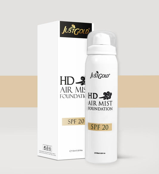 JUSTGOLD HD Air Mist Foundation With Spf 20 Full Coverage Spray With Matte Finish For Face And Body | All Skin Types