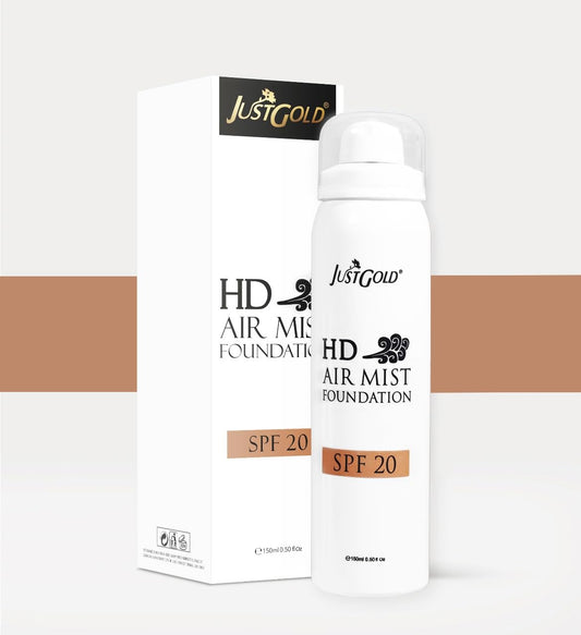 JUSTGOLD HD Air Mist Foundation With Spf 20 Full Coverage Spray With Matte Finish For Face And Body | All Skin Types