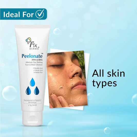 Fix Derma Peelonate AHA & BHA | AHA & BHA Powered Skin Exfoliator on Alternate Days