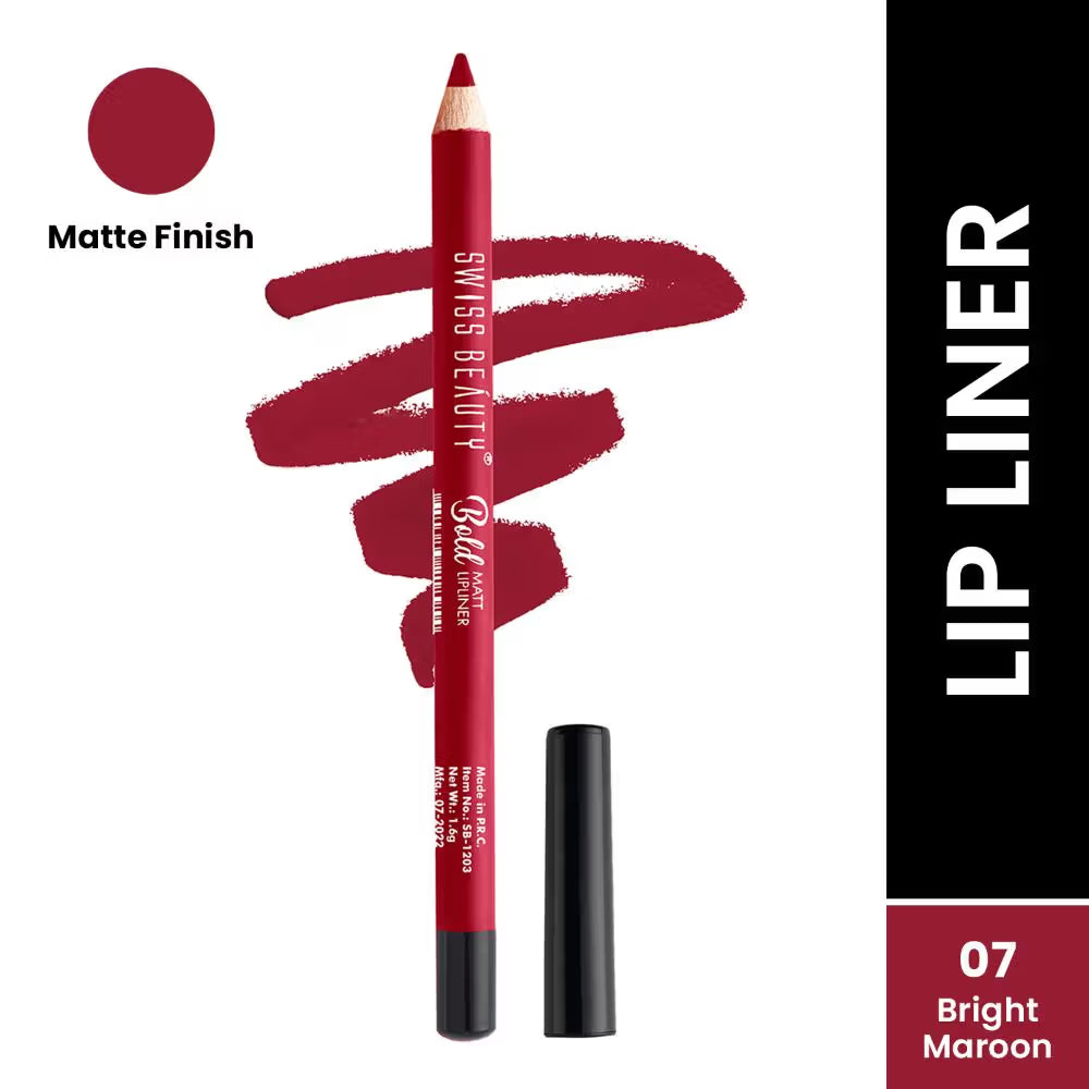 Swiss Beauty Bold Matt Lip Liner Pencil, Long-lasting , Matte Finish , Non-Drying