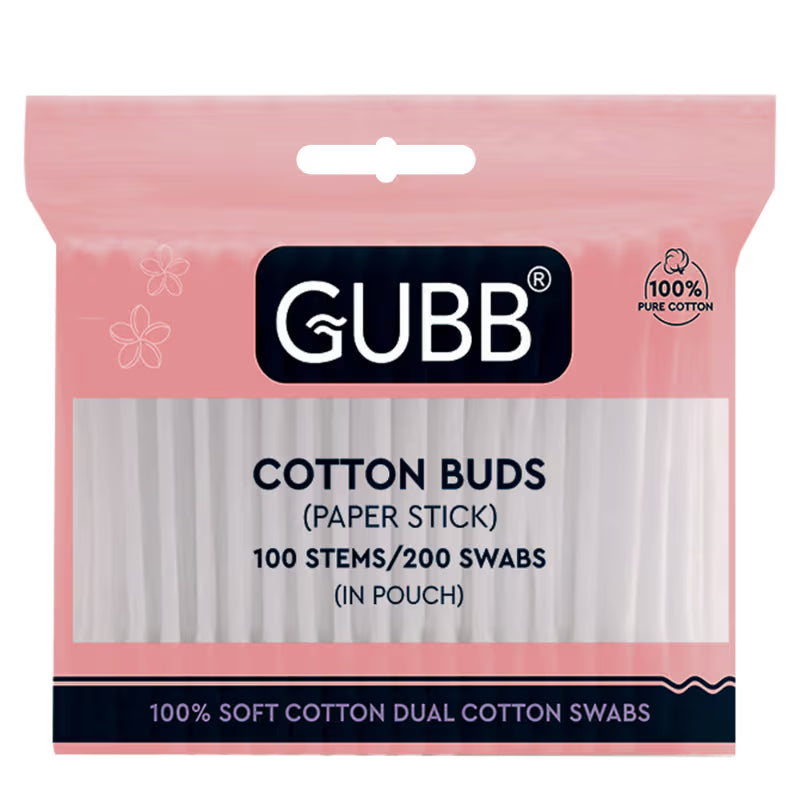 GUBB Paper Stick in Pouch Cotton Buds (38g)