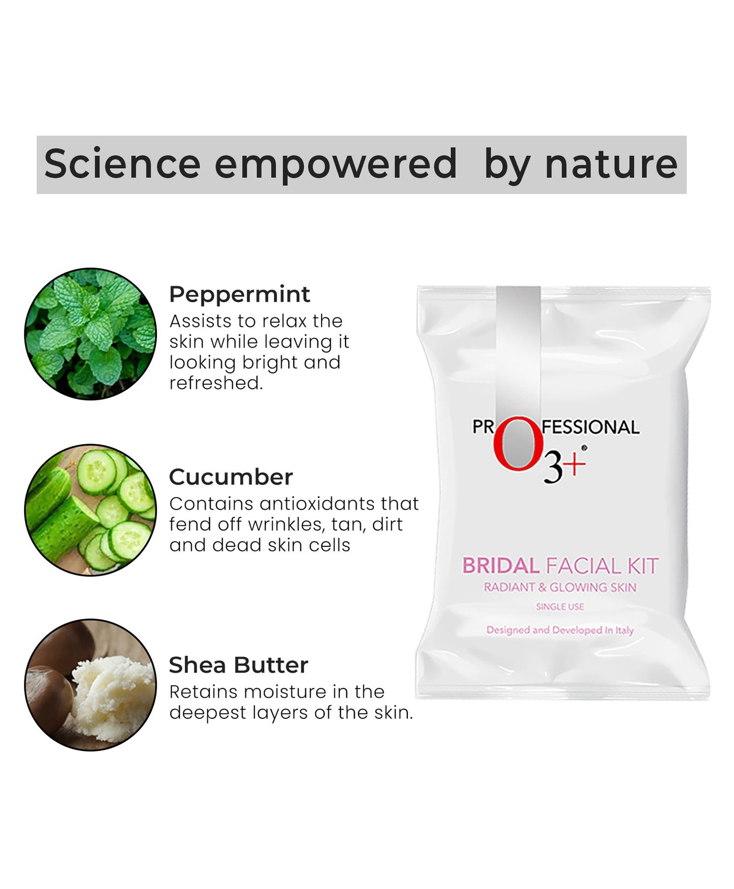 O3+ PROFESSIONAL Bridal Facial Kit for Radiant & Glowing Skin Single Use