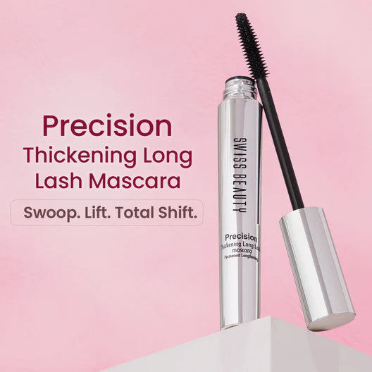 Swiss Beauty Precision Thickening Long Lash Mascara ,Waterproof , Smudge-Proof - Black