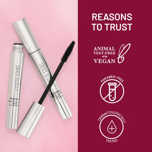 Swiss Beauty Precision Thickening Long Lash Mascara ,Waterproof , Smudge-Proof - Black