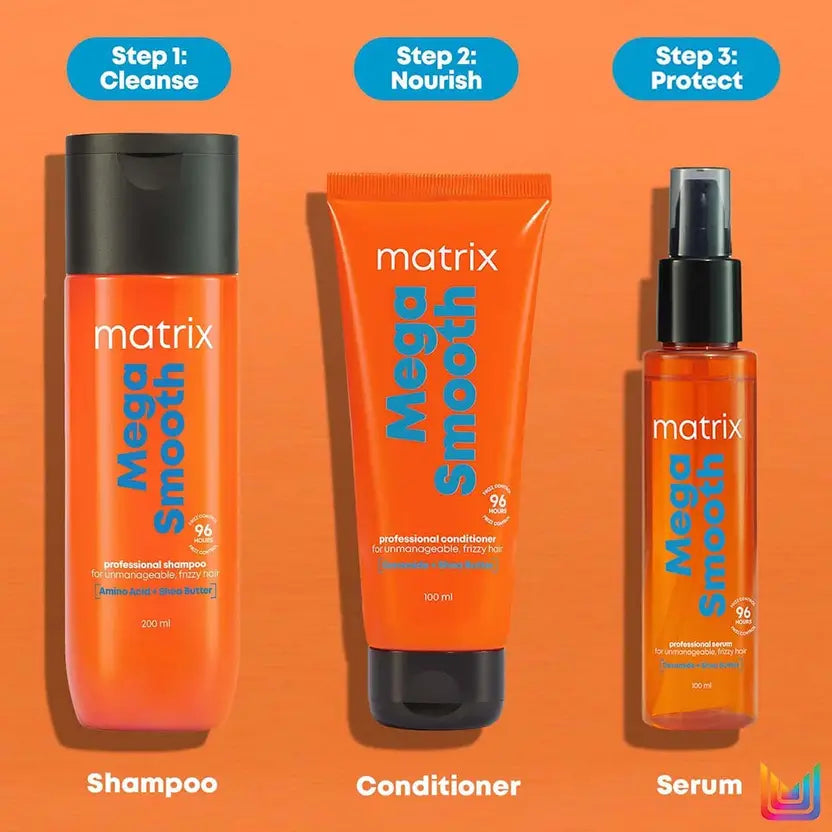 MATRIX Mega Smooth Shampoo for Frizzy, Dry Unmanageable Hair, Defy Frizz for 4 Days