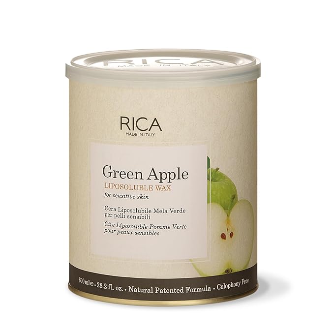 Rica Green Apple Liposoluble Painless Hair Removal Wax For Men & Women| Quick & Easy Tan Removal Waxing for Sensitive Skin| 800 ml