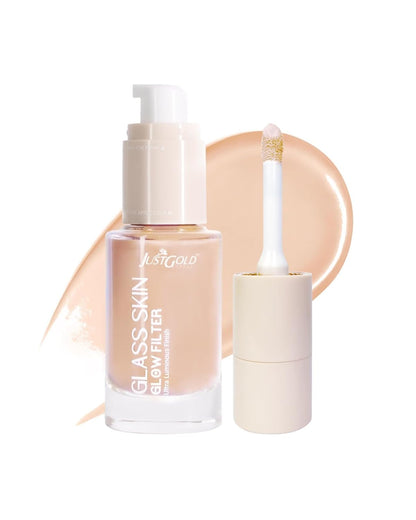 JustGold Glass Glow Skin Filter, Ultra Luminous Finish, Enriched with Vitamin E | 30 ML