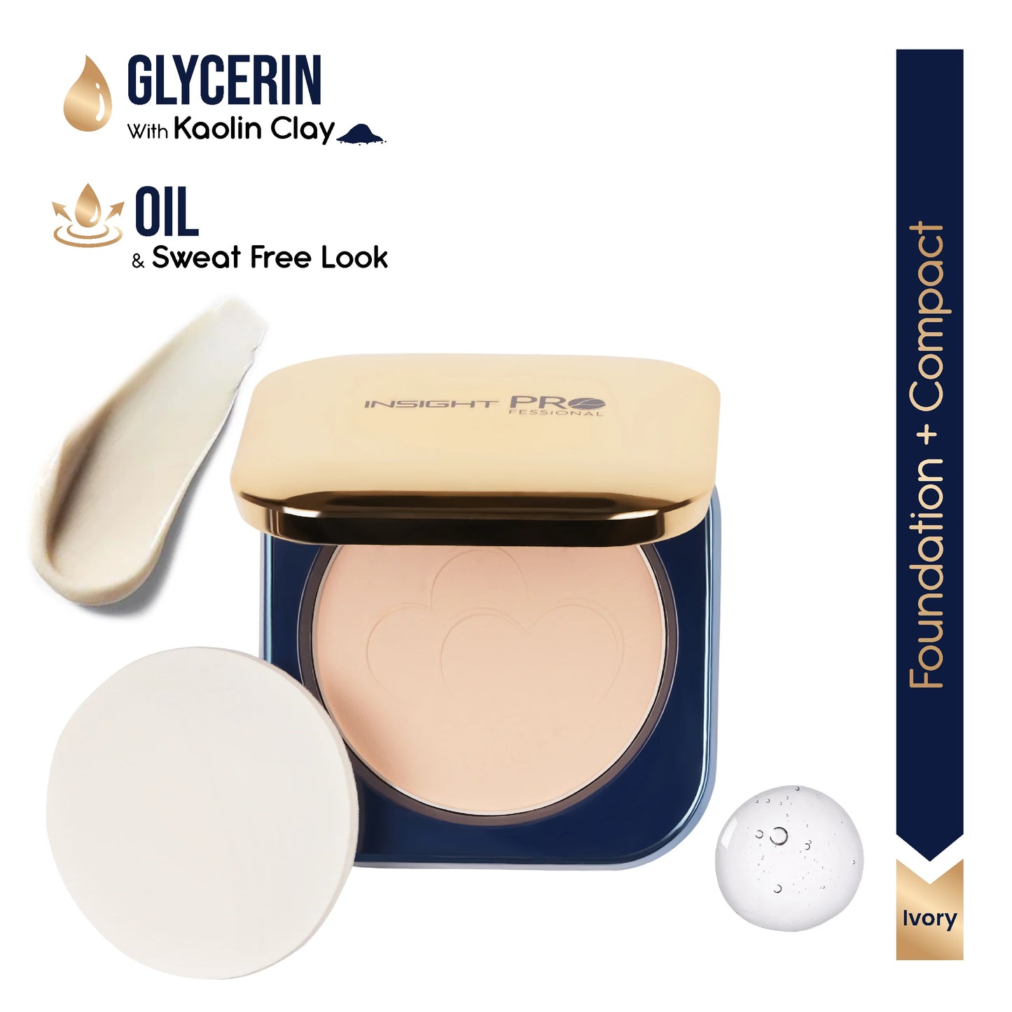 Insight Professional All Day Matte Compact Foundation | Buildable Coverage, Flawless Finish | Lightweight, Long-Lasting Pressed Powder | Oil Control Face Makeup - 11g