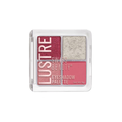 Swiss Beauty Lustre Eyeshadow Palette | 4 Highly Pigmented Shades in Matte & Shine |Long-Lasting | All Skin Types | 5gm