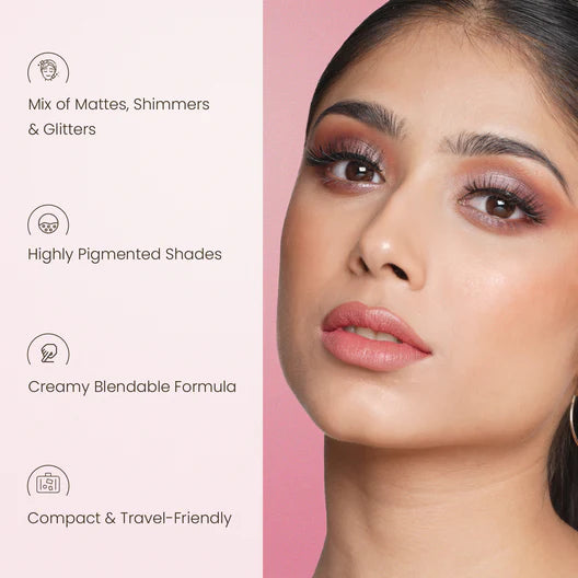 Swiss Beauty Lustre Eyeshadow Palette | 4 Highly Pigmented Shades in Matte & Shine |Long-Lasting | All Skin Types | 5gm