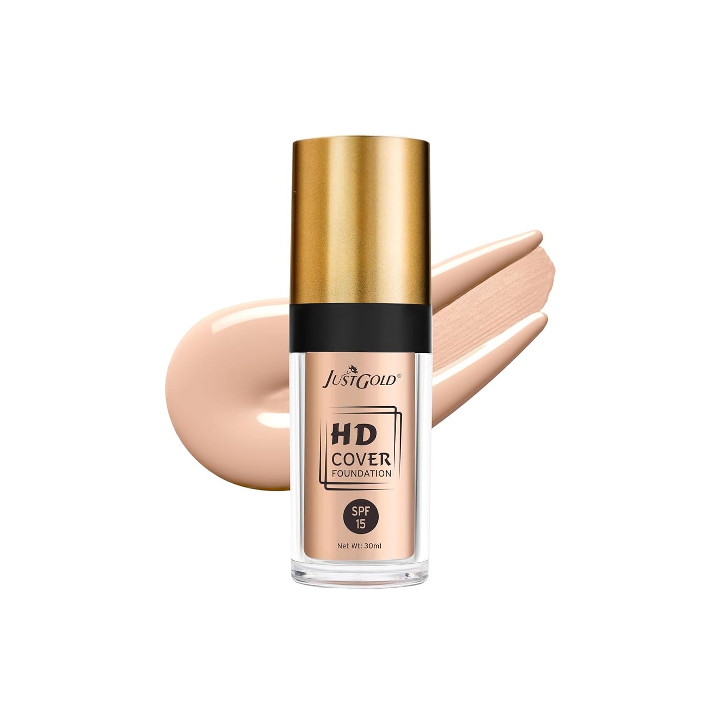 JustGold HD Full Coverage Foundation with SPF 15 Lightweight Easy to Blend For All Skin Types 8
