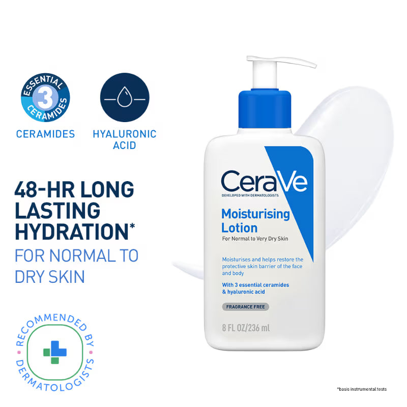 CeraVe Moisturizers New Moisturizing Lotion For Dry To Very Dry Skin Fragrance Free Made In France