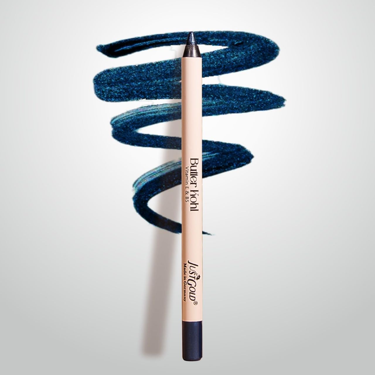 JustGold Butter Kohl Kajal Pencil Smudgeproof Waterproof and long lasting One Swipe Application Fadeproof Deep Matte Finish Enriched With Vitamin E & B5