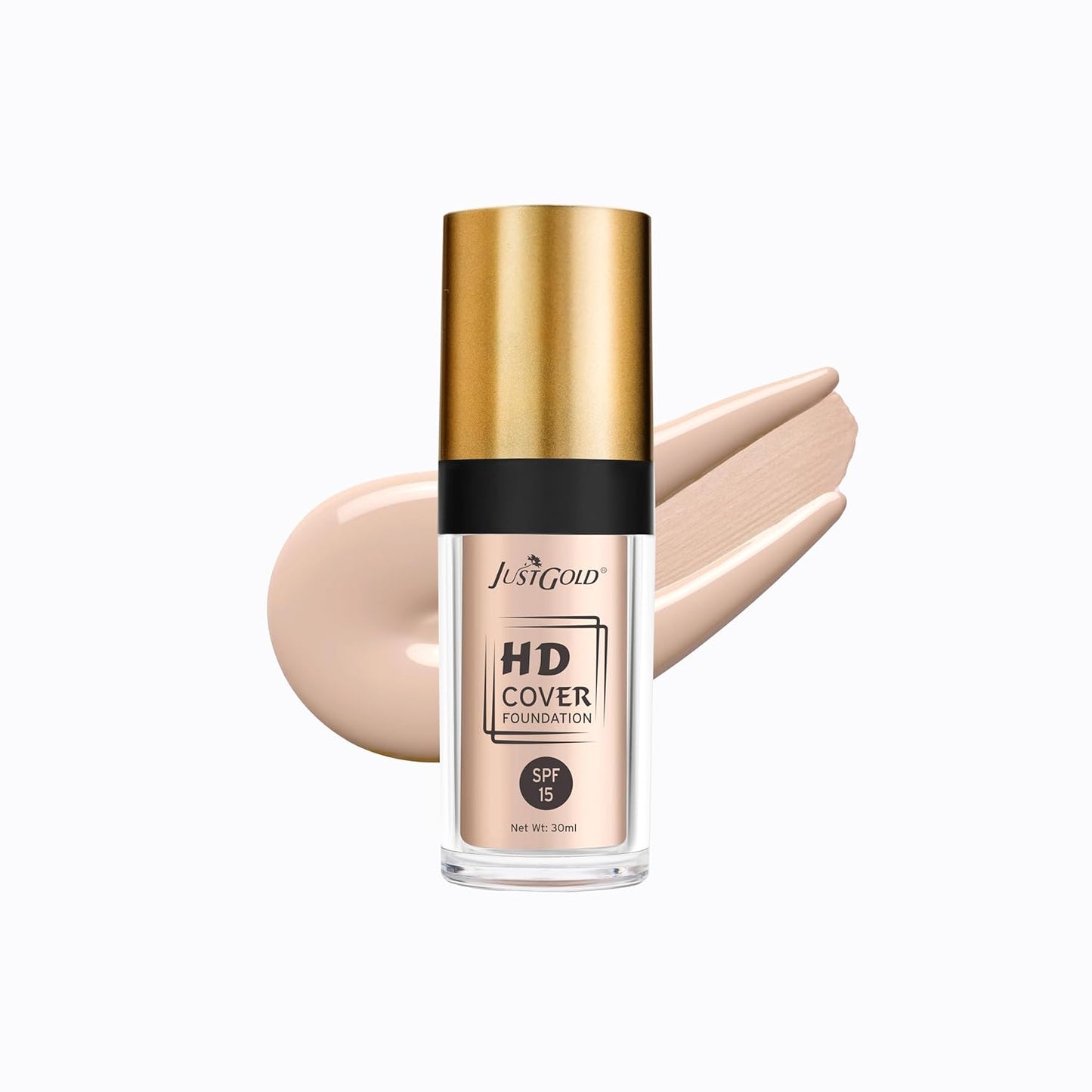 JustGold HD Full Coverage Foundation with SPF 15 Lightweight Easy to Blend For All Skin Types 8