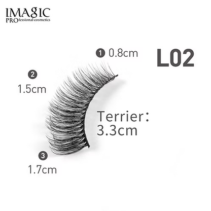 Imagic PROfessional Synthetic Fibers False Eyelashes, Natural & soft 100% Handmade 3D Eyelashes Pack 10 Pairs of 1 box