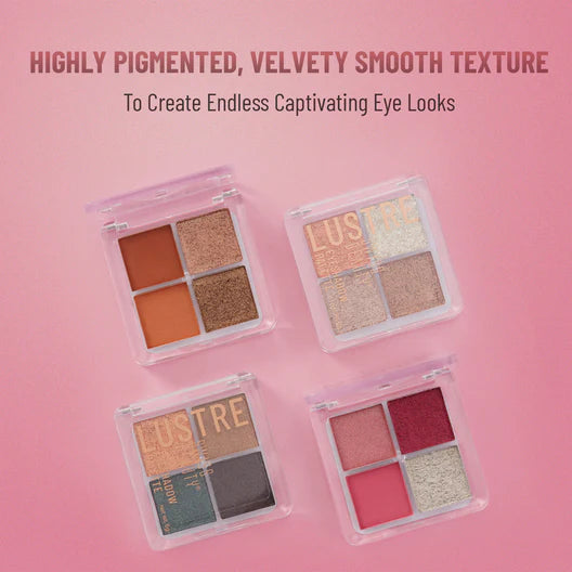Swiss Beauty Lustre Eyeshadow Palette | 4 Highly Pigmented Shades in Matte & Shine |Long-Lasting | All Skin Types | 5gm