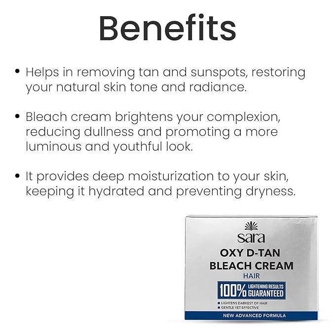 SARA Oxy Bleach Cream, Appropriate For Soothing and Calming of the Skin 300g