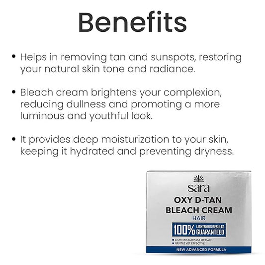 SARA Oxy Bleach Cream, Appropriate For Soothing and Calming of the Skin 300g