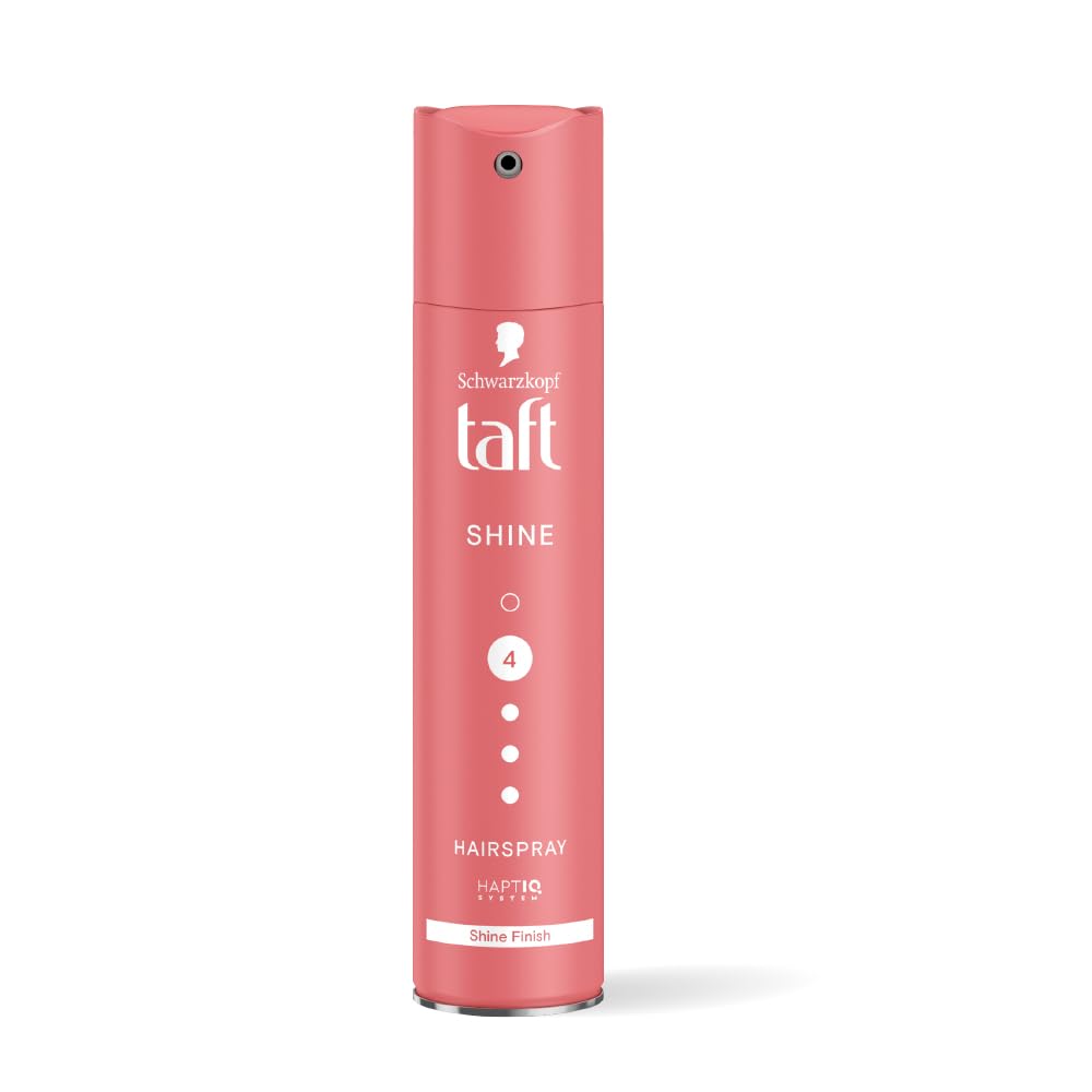 Schwarzkopf TAFT Shine Hair Spray For Shinner Hair With Diamond Luminizer Formula Hold 4, Lasts 24Hr+ Protects From Wind And Humidity, No Stickiness, Easy To Brush Out, For Salon Like Finish - 250Ml