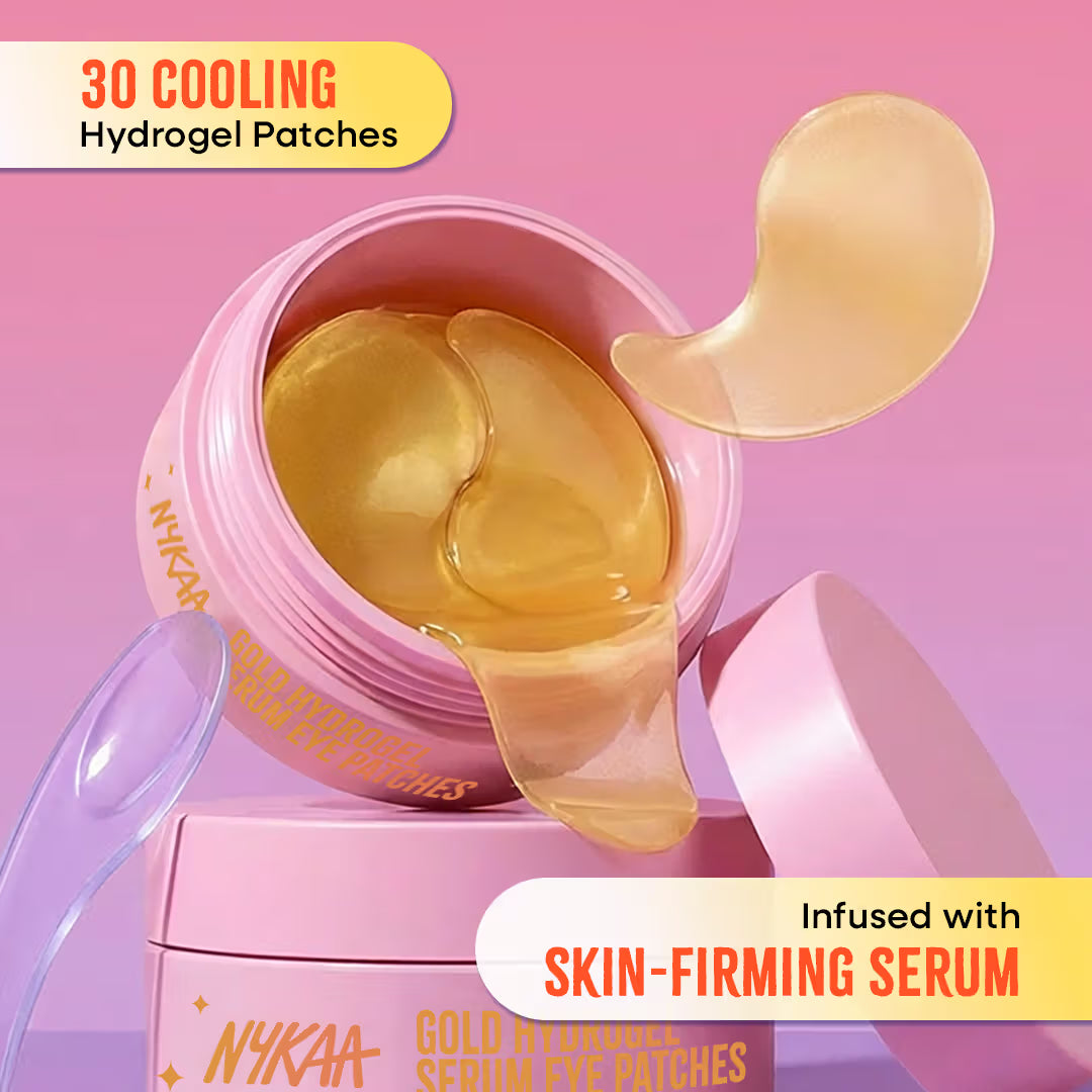 Nykaa Skin Gold Hydrogel Under Eye Patches-Caffeine & Collagen For Dark Circles, Hydration & De-Puff