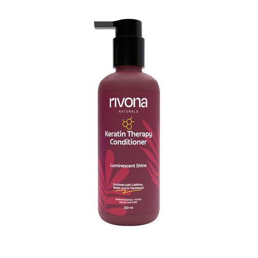 Rivona Naturals Keratin Therapy Conditioner |Nourishes & Controls Frizz with Hydrolyzed Keratin protein & Olive Oil Peg-7 Esters | Men & Women |All hair types| 250 ml