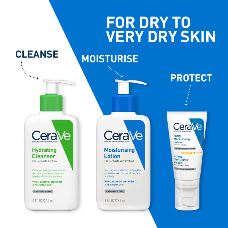 CeraVe Moisturizers New Moisturizing Lotion For Dry To Very Dry Skin Fragrance Free Made In France