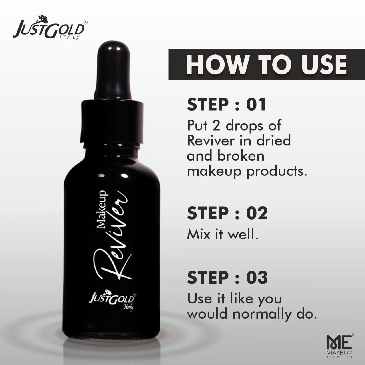 JustGold Makeup Reviver for Mixing Solution for Fixing Broken Makeup