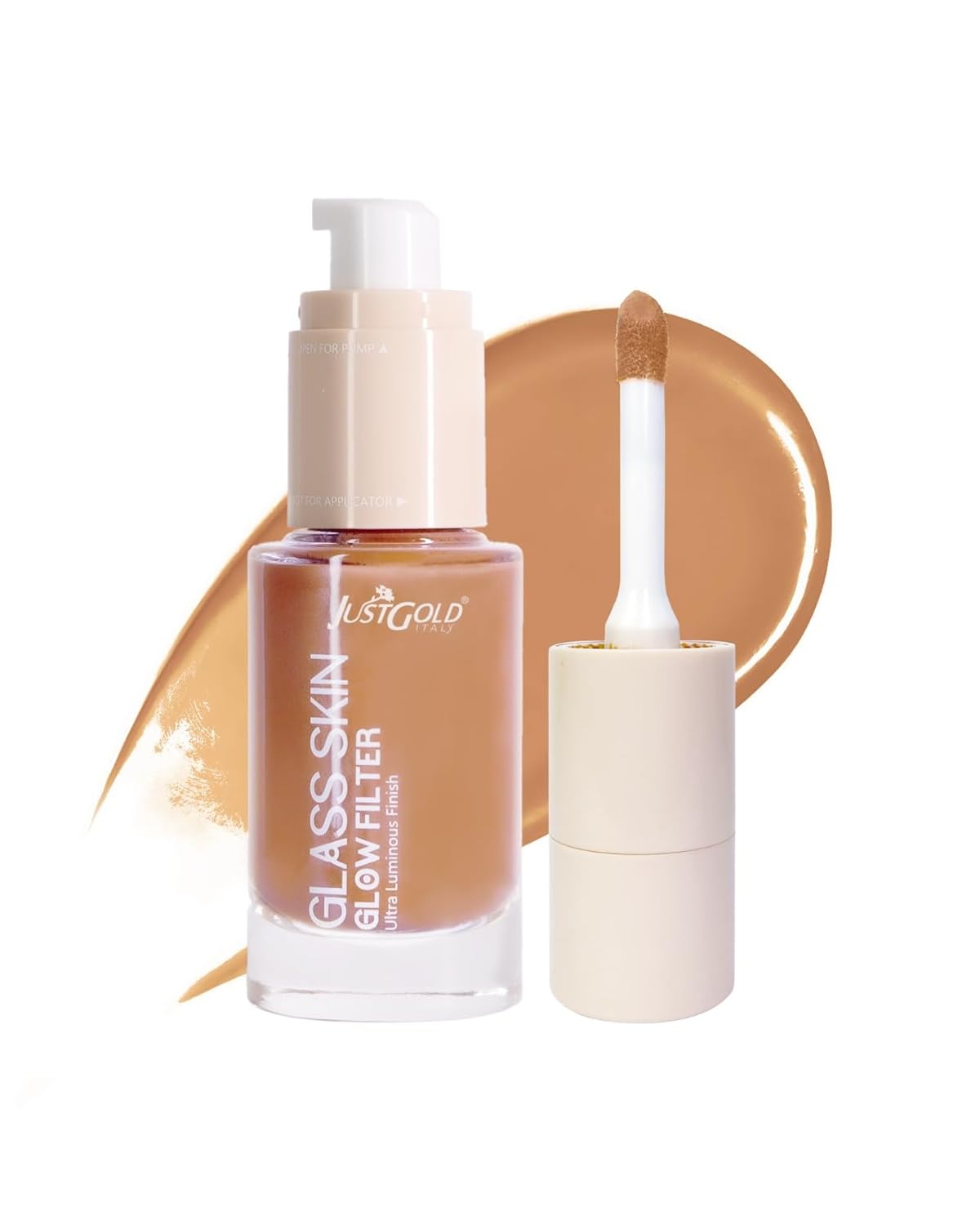 JustGold Glass Glow Skin Filter, Ultra Luminous Finish, Enriched with Vitamin E | 30 ML