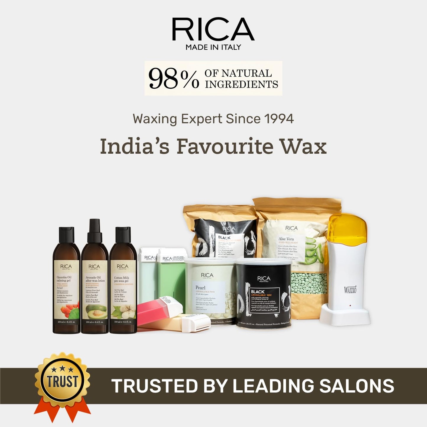 Rica Green Apple Liposoluble Painless Hair Removal Wax For Men & Women| Quick & Easy Tan Removal Waxing for Sensitive Skin| 800 ml