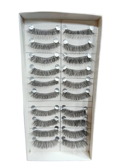 Gala Natural Hair False Eyelashes, 10 Pairs, Black