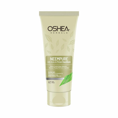 Oshea Herbals NeemPure Anti Pimple & Acne Face Pack | Controls Sebum, Reduces Acne & Spots | Enriched with Neem & Willow Bark Extract | Retains Moisture Balance | Suitable for All Skin Types | 100 g