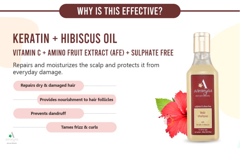 Aaranyaa Vedic Shampoo With Keratin & Hibiscus Oil (250ml)