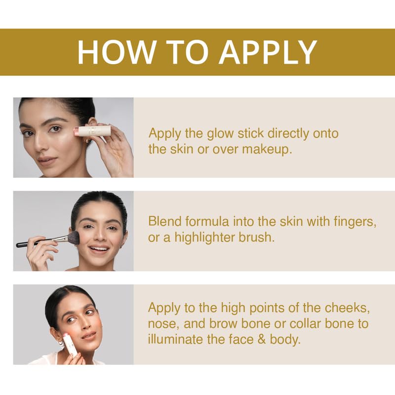NSIGHT Professional Glow Stick Glowly Finish | Cream to Powder Texture | Easily Blendable,Travel Friendly - 8.5gm