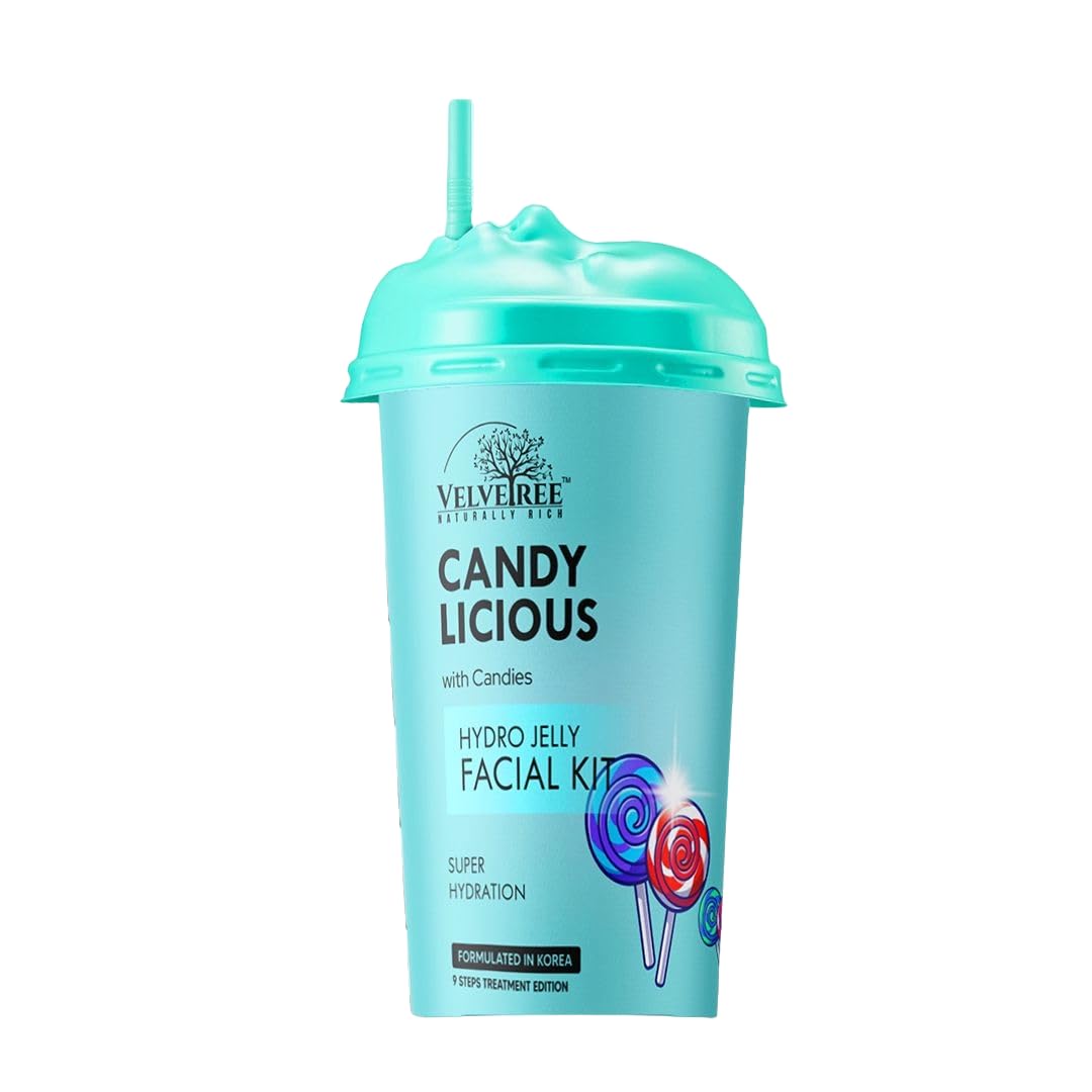 VELVETREE Hydro Jelly Facial Kit Very Berry with Berries Anti Aging, formulated in korea, 9 steps treatment edition (165 ml Candy Licious)