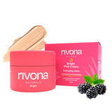 Rivona Naturals Bright Pink Face Cream | Long-Lasting Hydration | Light make up look | Vegan | Niacinamide & Mulberry Extracts| Tinted moisturiser | 50gm