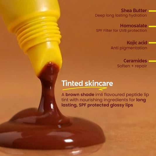 CLEAN  TREAT  SPF  HYDRATE  EXFOLIATE Imli Toffee Tinted Lip Balm | Hydrating Anti-Pigment SPF 30 | Brown Tint 8g