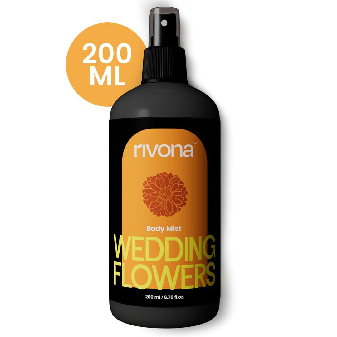 Rivona Wedding Flowers Body Mist | Indian Floral Body Spray for Women | Jasmine, Tuberose & Sandalwood | Long Lasting, Skin-Friendly Fragrance | 200ml