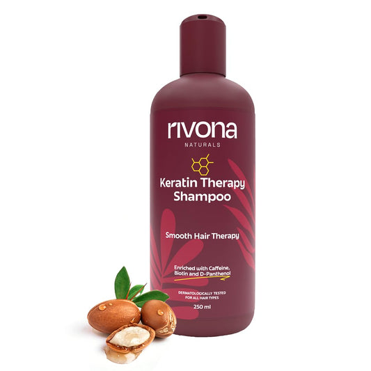 Rivona Naturals Keratin Therapy Shampoo, For Intense Damaged Hair Repair l Keratin Protein + Argan Oil nourishes dry hair| For Dry, Damaged and frizzy hair 250 ml