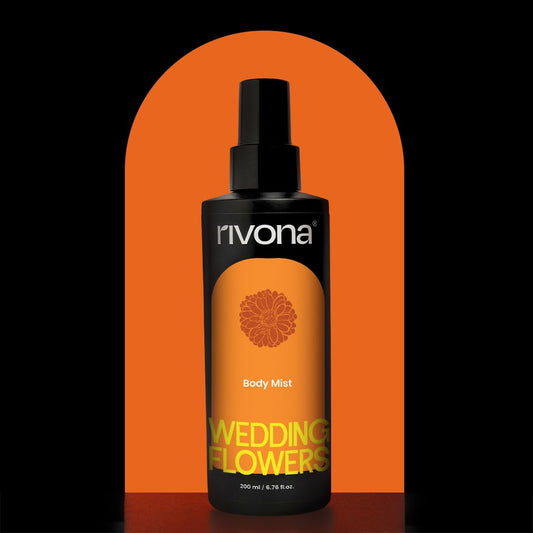 Rivona Wedding Flowers Body Mist | Indian Floral Body Spray for Women | Jasmine, Tuberose & Sandalwood | Long Lasting, Skin-Friendly Fragrance | 200ml