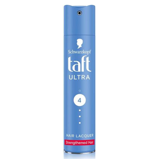 TAFT Schwarzkopf Ultra Hairspray For Strengthened Hair Hold 4, Lasts 24 Hours, Protects From Wind And Humidity, No Stickiness, Easy To Brush Out, For Salon Like Finish - 250Ml