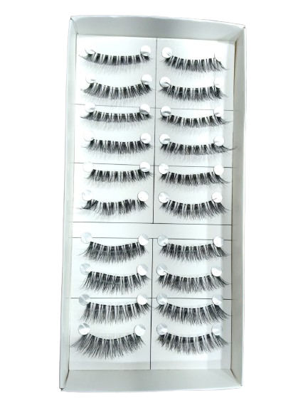 Gala Natural Hair False Eyelashes, 10 Pairs, Black