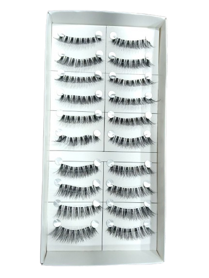 Gala Natural Hair False Eyelashes, 10 Pairs, Black