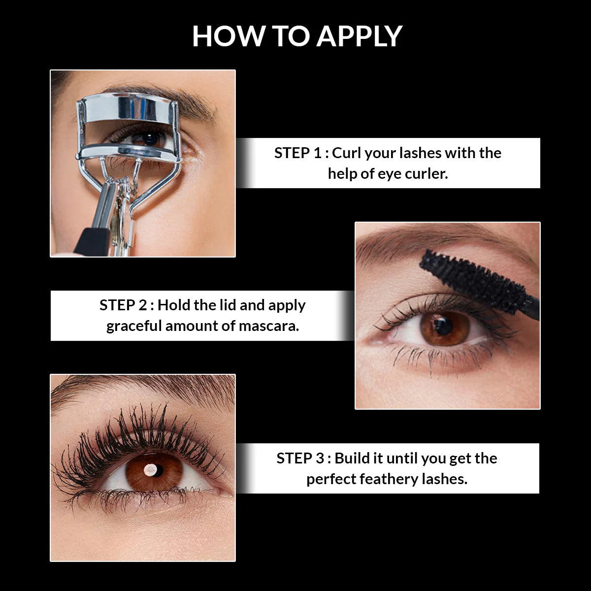 Stars Cosmetics Mascara Light Weight Long Lasting Smudge proof Intense Matte Finish Quick Drying Waterproof Eye Makeup volumizing curl lashes For Girl & women (Black - 9.5g)