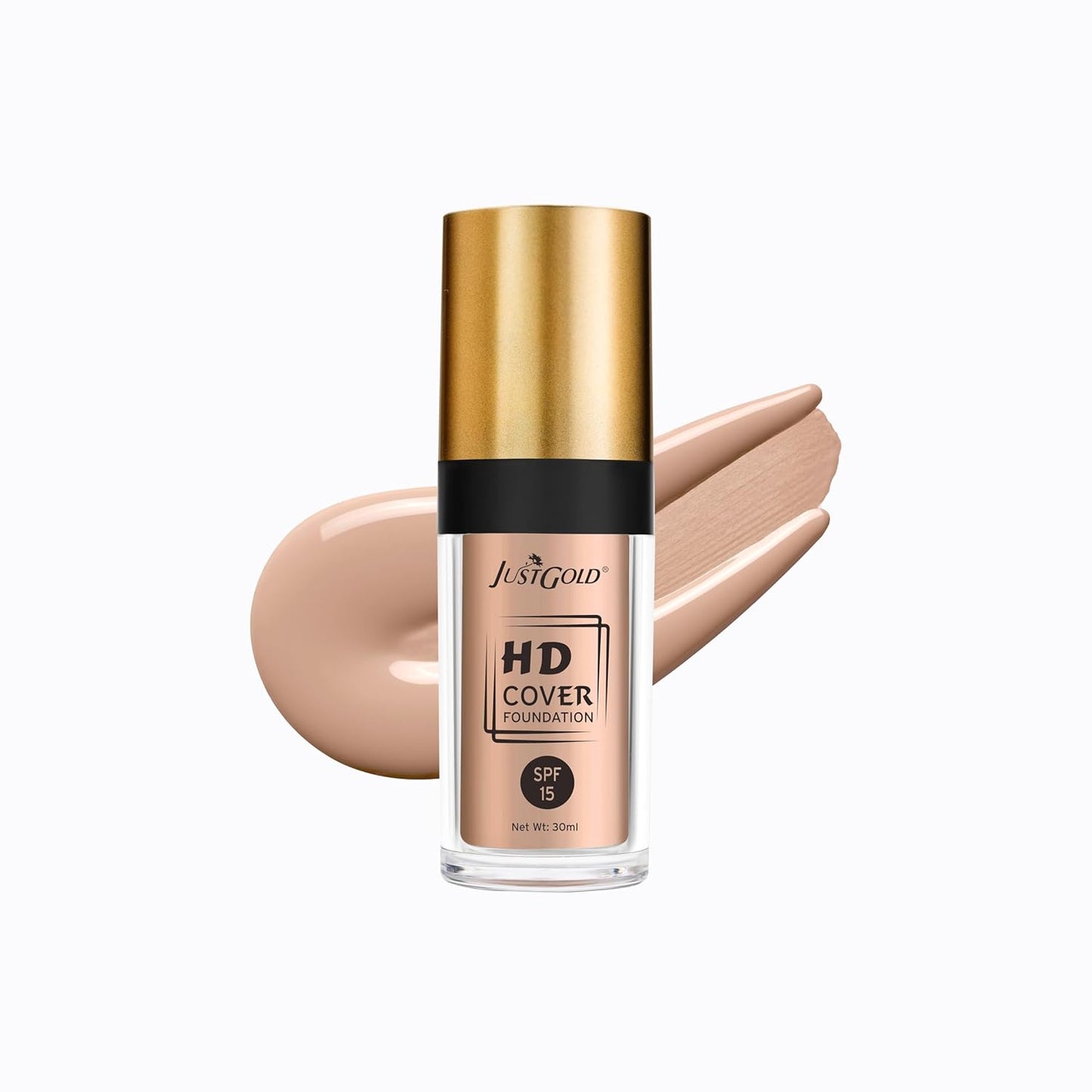 JustGold HD Full Coverage Foundation with SPF 15 Lightweight Easy to Blend For All Skin Types 8