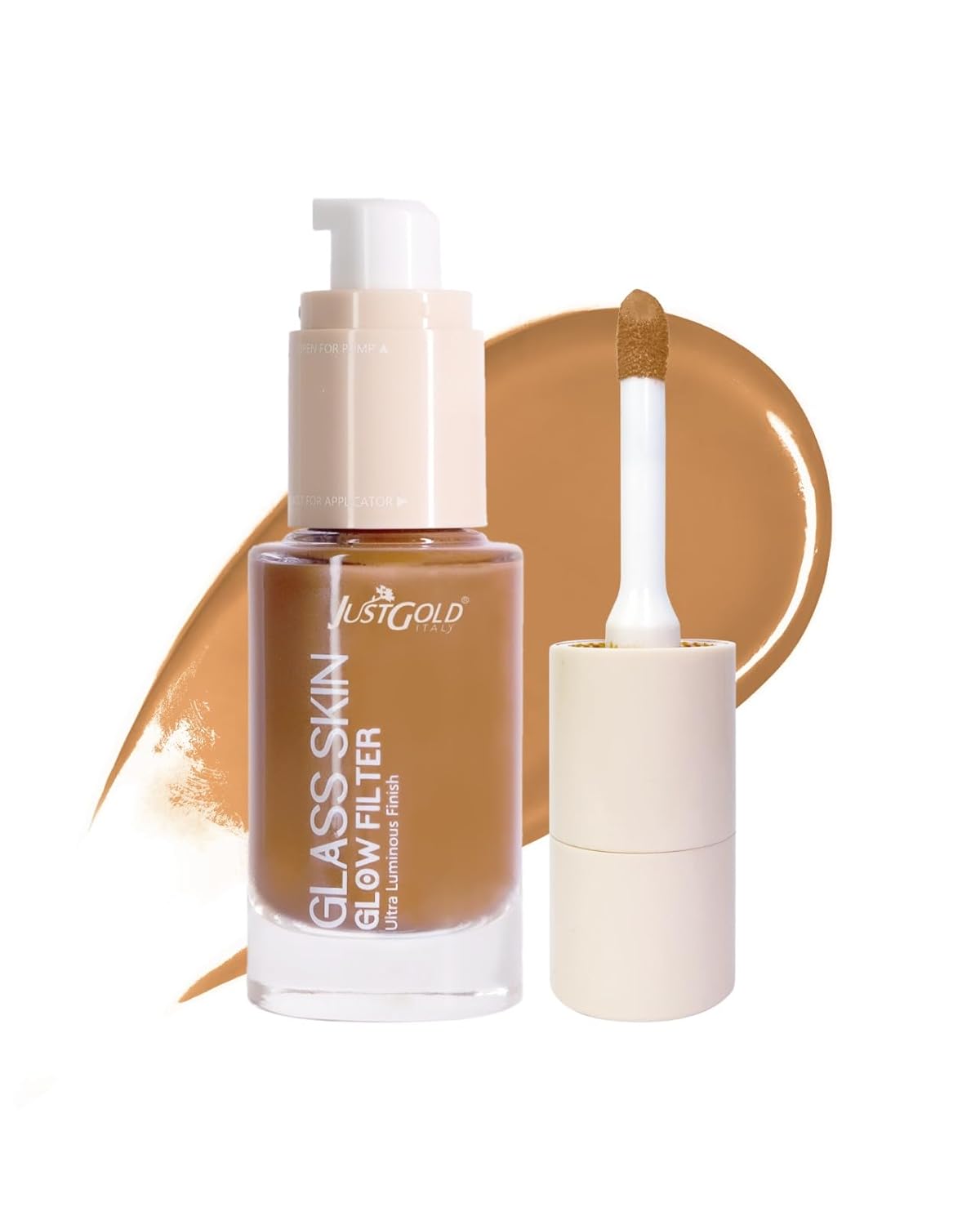 JustGold Glass Glow Skin Filter, Ultra Luminous Finish, Enriched with Vitamin E | 30 ML