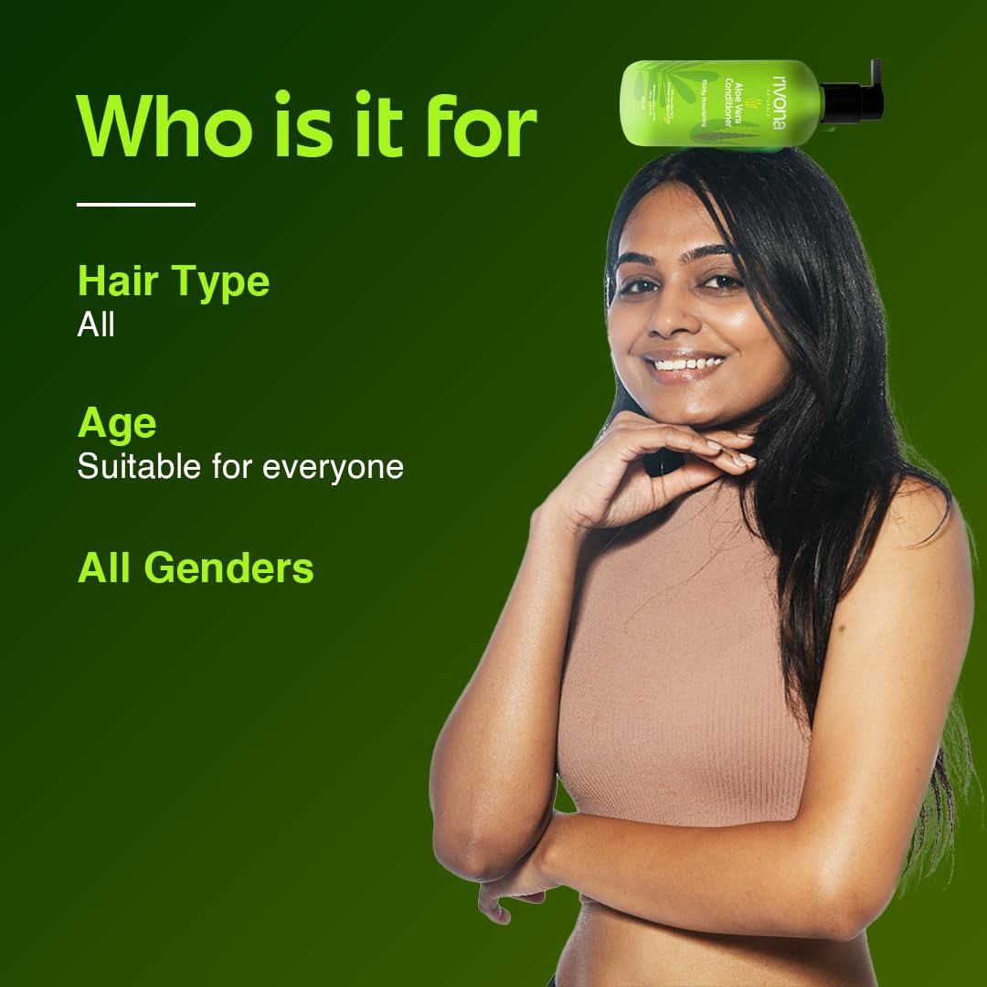 RIVONA NaturalS Aloe Vera Conditioner | + Neem |Anti Frizz And Smoothening | For Men & Women | All Hair Types | 250 ml