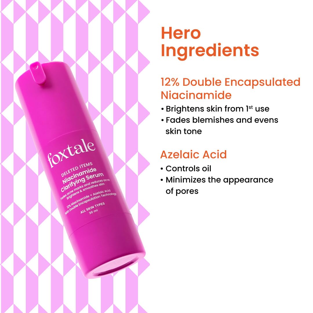 Foxtale 12% Niacinamide Serum with Azelaic Acid for Oil Control & Brightening (30 ml)